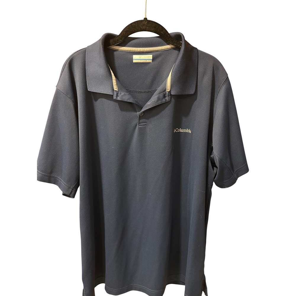 Columbia Mens XL Navy Blue Short Sleeve Performance Mesh Polo Shirt Outdoor